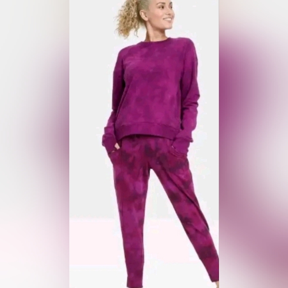 Tie-Dye Pink All in Motion Crewneck Pullover - Picture 3 of 7